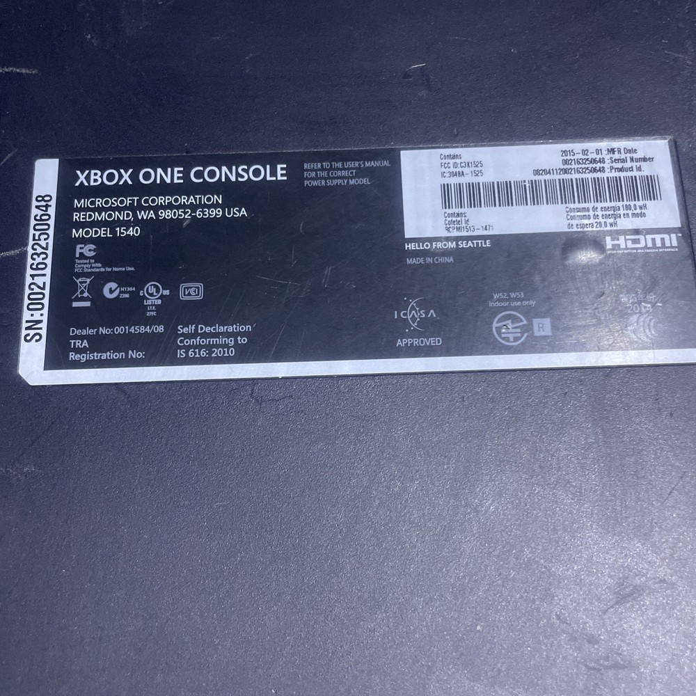 Microsoft Xbox One Home Console - Black (1540)