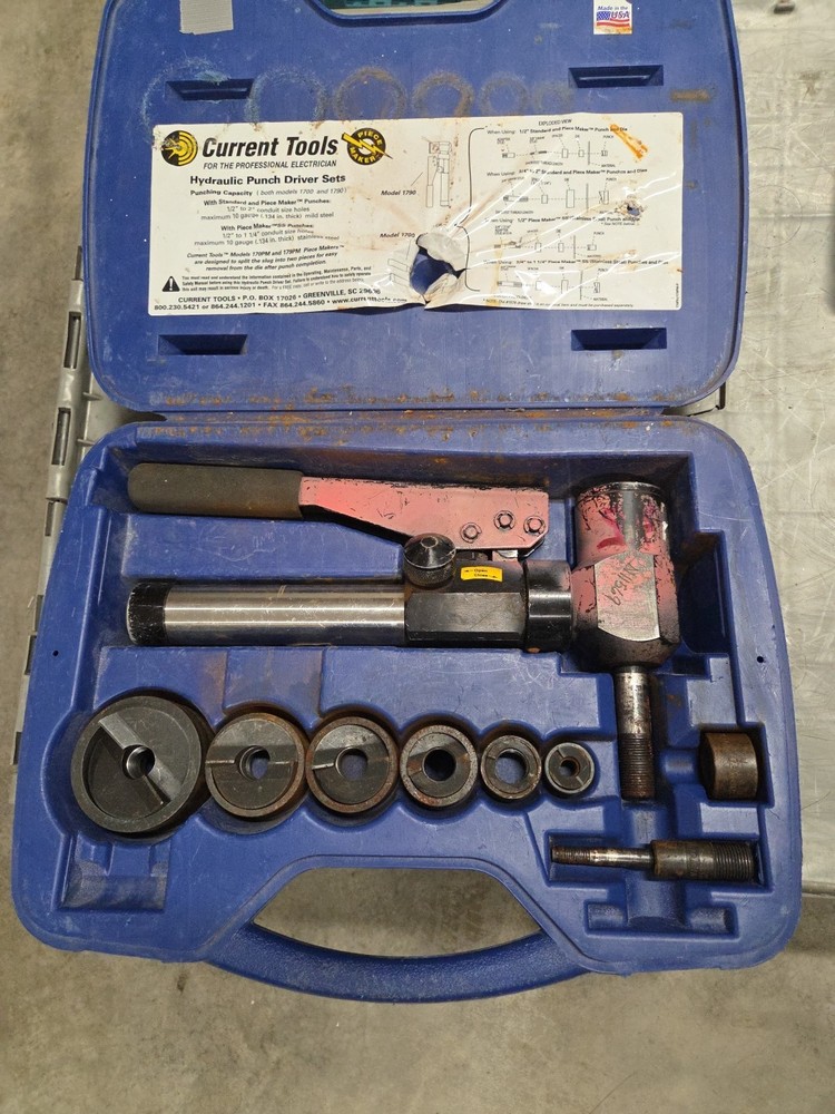 Current Tools Hydraulic Punch Driver Set  179PM with 1/2-2" Punches Plus Case