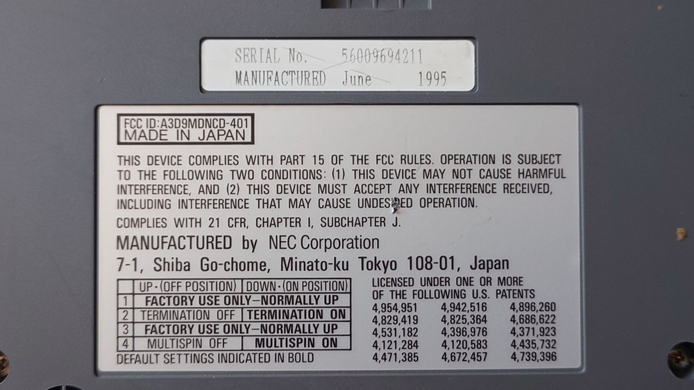 NEC MultiSpin 3Xp External CD-ROM Drive 1995