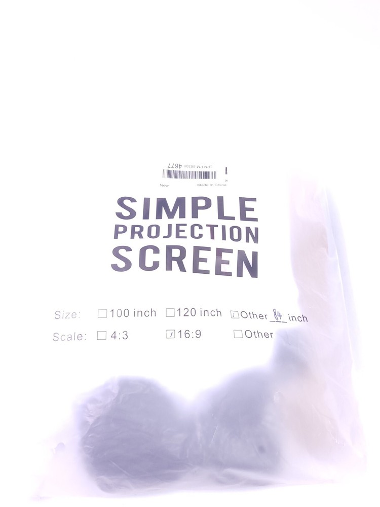84 in 16:9 Simple HD Projector Screen Projection