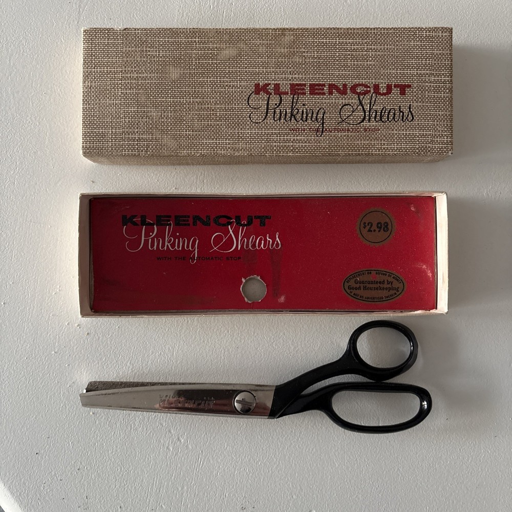 Vintage Kleencut Pinking Shears With The Automatic Stop, Original Box