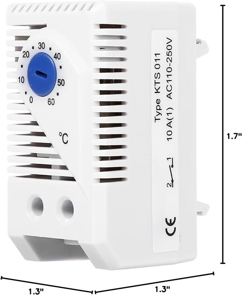 Mechanical Thermostat, 0-60 Adjustable Normally Open Temperature Controller Swit