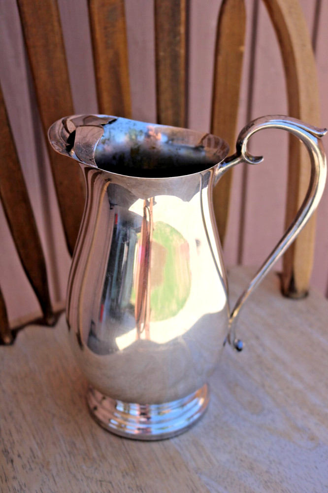 Vintage F.B. Rogers Silverplated Water Pitcher 9.5 Inch