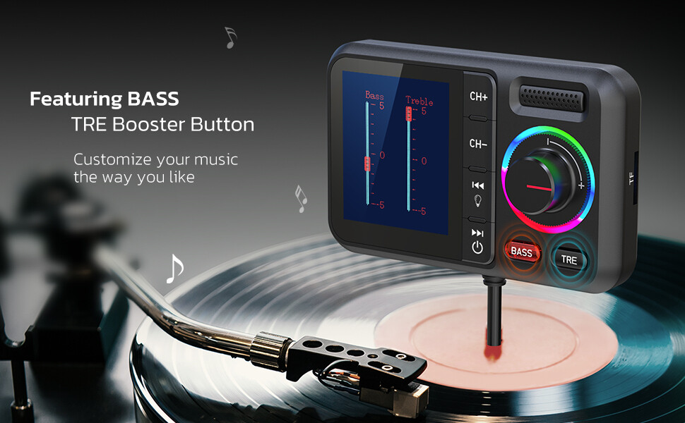 Bluetooth Car FM Transmitter Micro SD LED AUX Radio QC PD USB Adapter MP3 Player