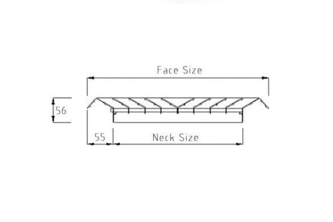 DUCT SQUARE CELILING Beveled Edge Diffuser (225mm~ 375mm) + Neck Adaptor