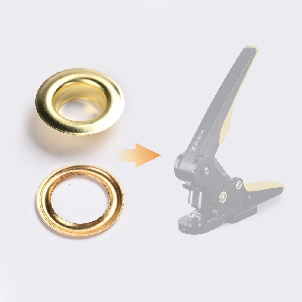 Yescom 300 sets Grommet Kit 1/2 inch Size #4 Solid Brass Eyelets Washers