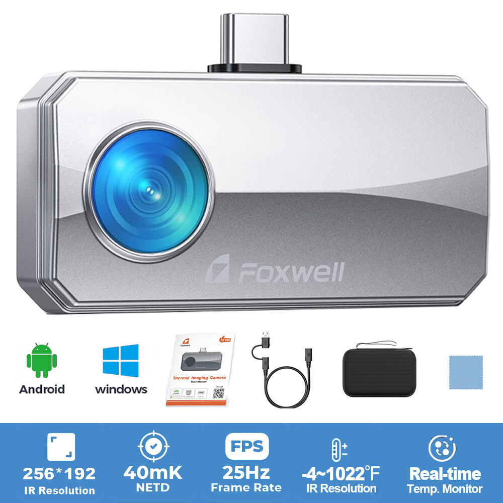 FOXWELL RT100 25Hz Reframe Rate Thermal Imaging Camera for USB-Type C Android US