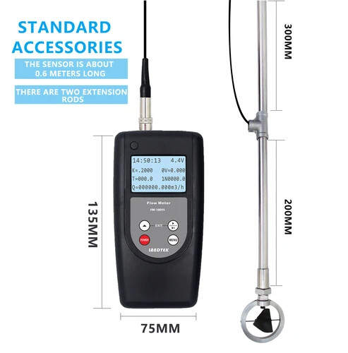 AM-1236C Digital Air Flow Wind Direction Wind Speed Measuring Device Anemometer