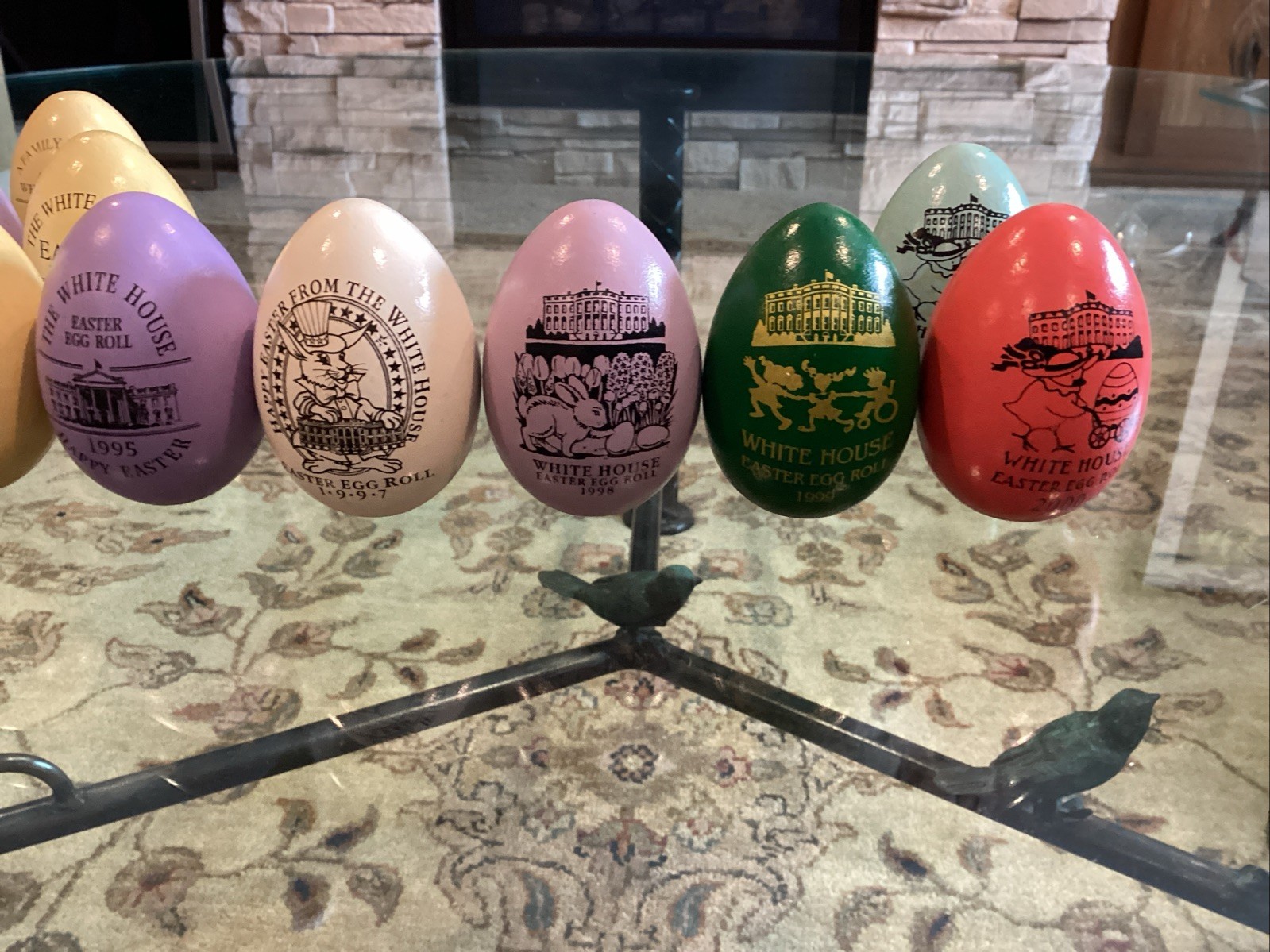 11 Clinton White House Easter Eggs 1993-2000 Incl. (3) 1993 & Box (See Listing)