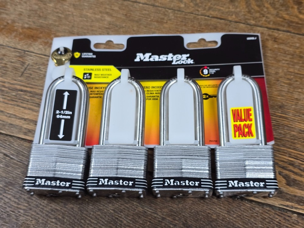 ⚡ MasterLock 5SSQLJ Value Pack Stainless Steel KEY Locks 4 Pack