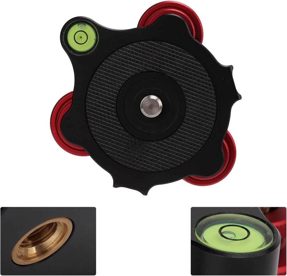LP-64 Camera Tripod Head Leveling Base Triple-wheel Precision Leveler Adapter
