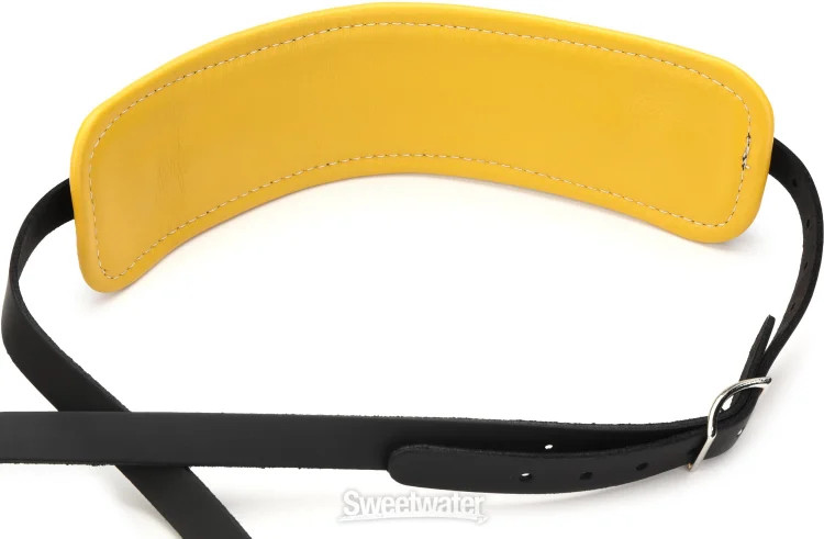 Fender x Third Man Hardware Leather Guitar Strap - Black/Yellow