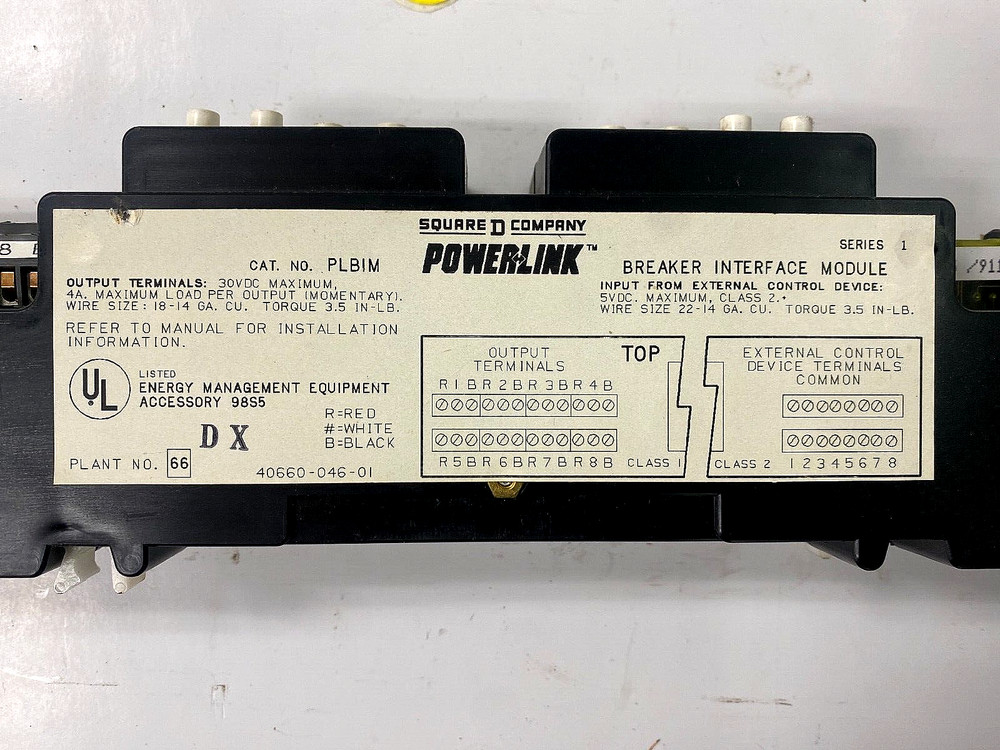 SQUARE D POWERLINK BREAKER INTERFACE MODULE 4066004601 SERIES 1