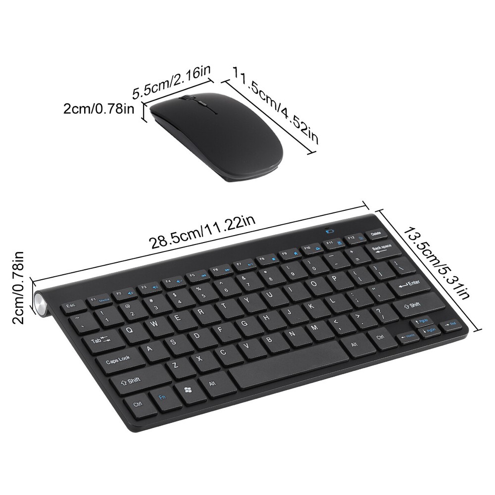 Wireless Keyboard And Mouse Combo Set USB Mini 2.4Ghz For Mac Apple PC Computer