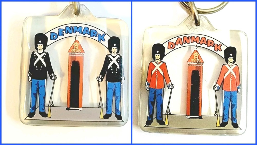 Denmark Keychain Danmark Souvenir Keyring Plastic Keytag Gift