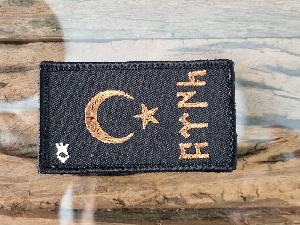 Turkish Flag Patch with Göktürk Font