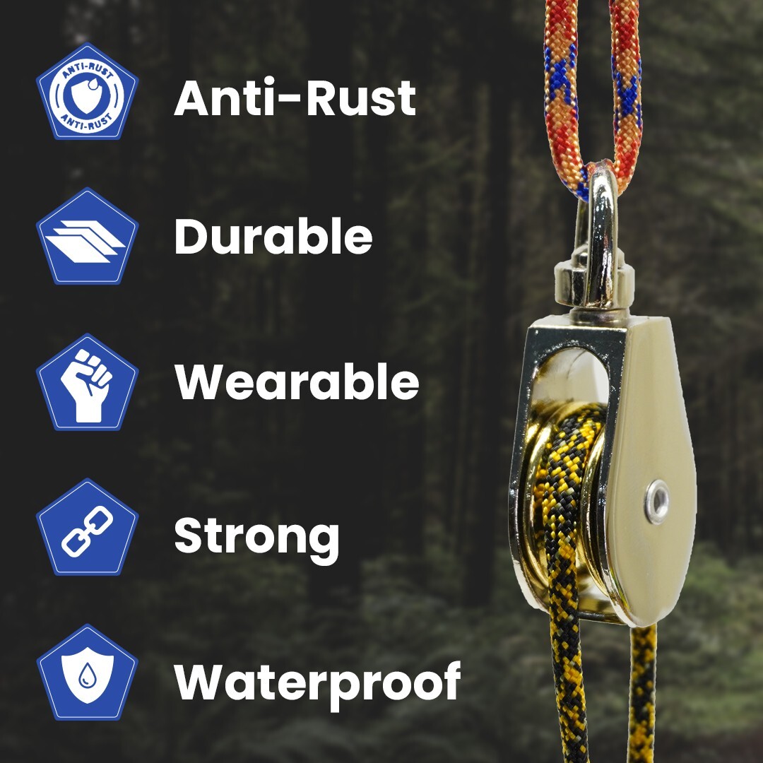Light Duty Pulley - Durable Design for Lifting, Hanging Wire and Rope (2 Pack)