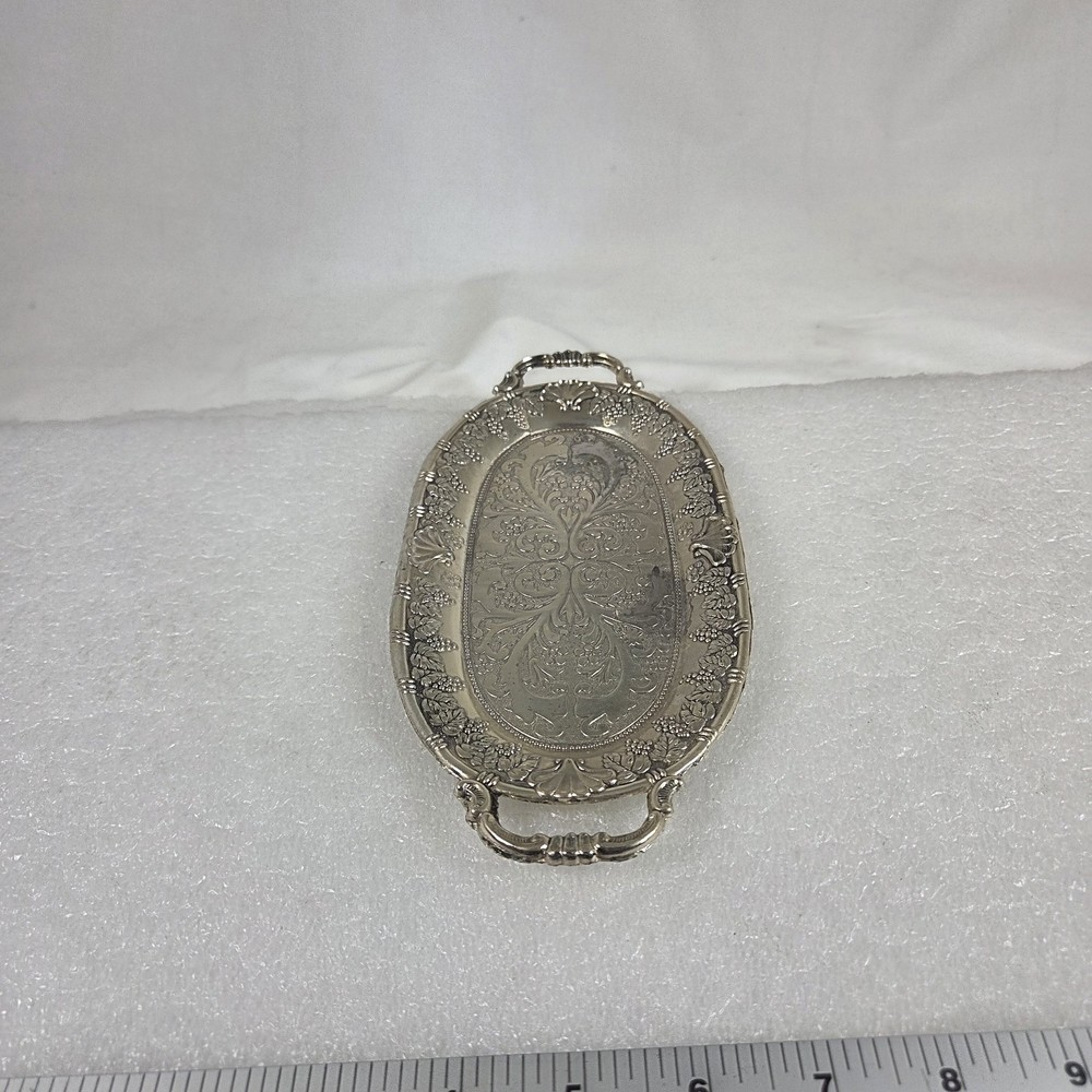 Vintage Silver Plate Trinket Holder EP Zinc