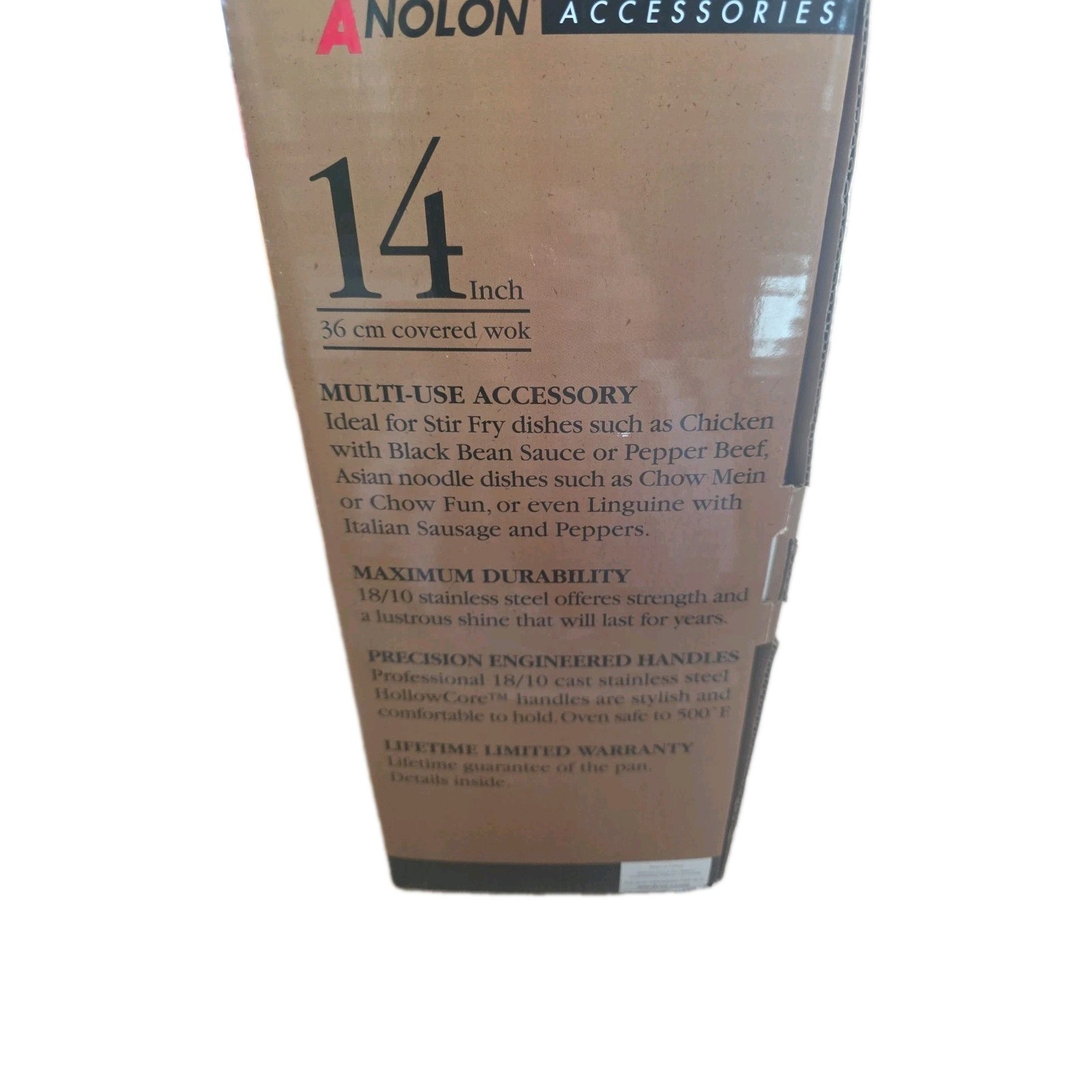 Anolon Wok 14" 18/10 Stainless Steel New In Box