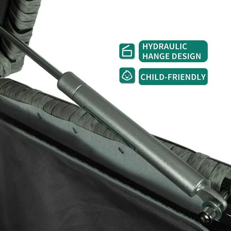 150 Gallon Outdoor Storage Deck Box Waterproof Large Patio Rattan Storage Bin GR