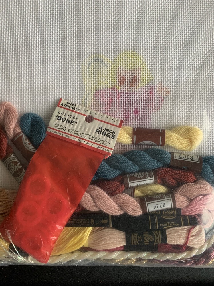 Stitching Angel Needlepoint Kit NIP Canvas Guide Fibers