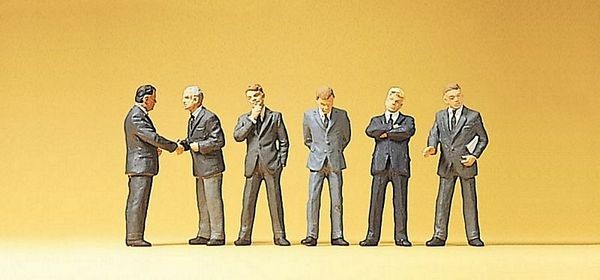 Preiser 10380 HO Scale Passengers Businessmen pkg(6)