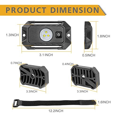 UTV LED Dome Light 12V with Switch, Universal Roll Bar Mount LED Lights White