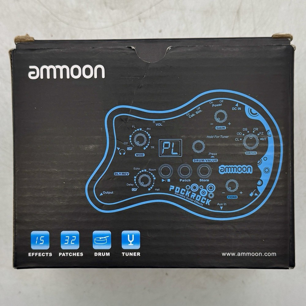 ammoon PockRock Guitar Effect Pedal Processor 15 Effect Types 40 Drum Patterns