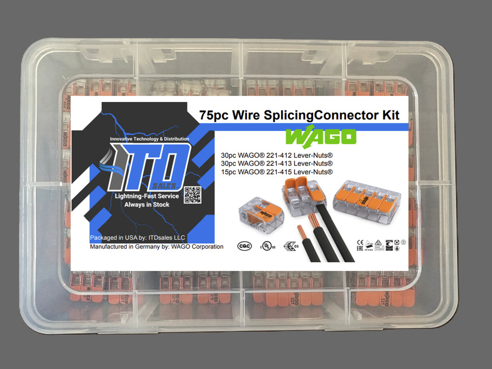 WAGO Lever Nuts 75pc Wire Splicing Connector Kit with Case
