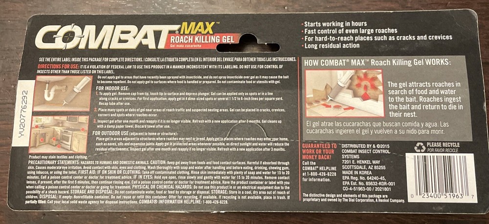 Combat Max Roach Killing Gel Bait