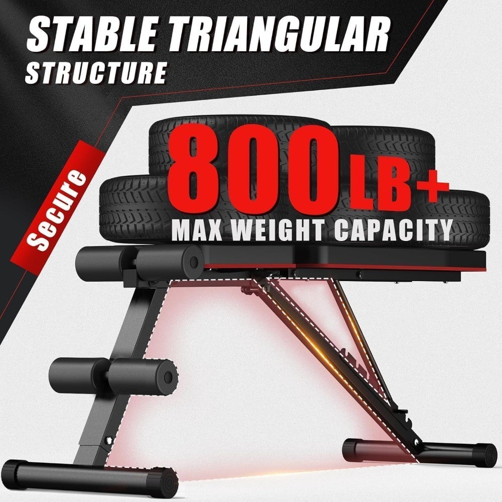 Adjustable Weight Bench Press 800LB Capacity Fast Folding Incline Decline