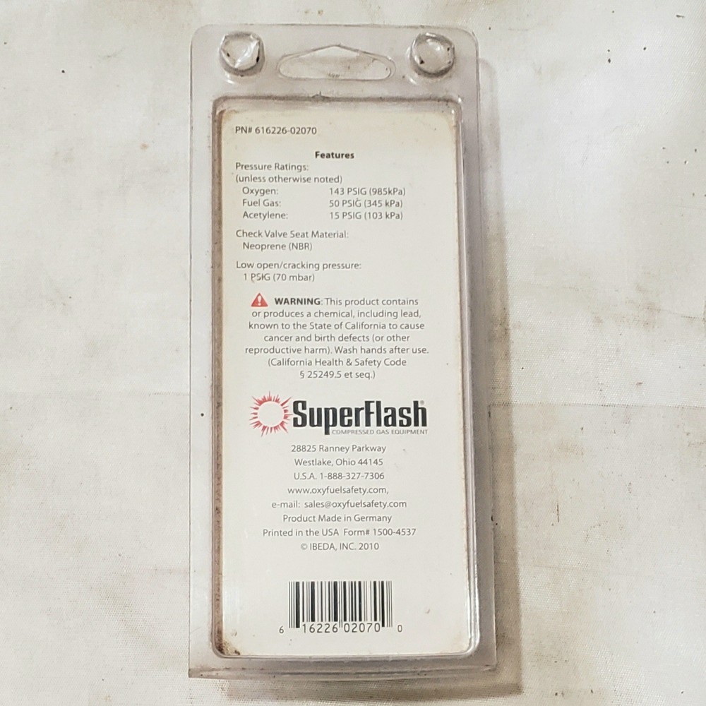Super Flash Flashback Arrestor Set Torch Oxygen Fuel Check Valve