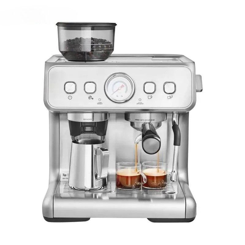 New Espresso Machine with Grinder 15 Bar Semi-Automatic Espresso Coffee Maker