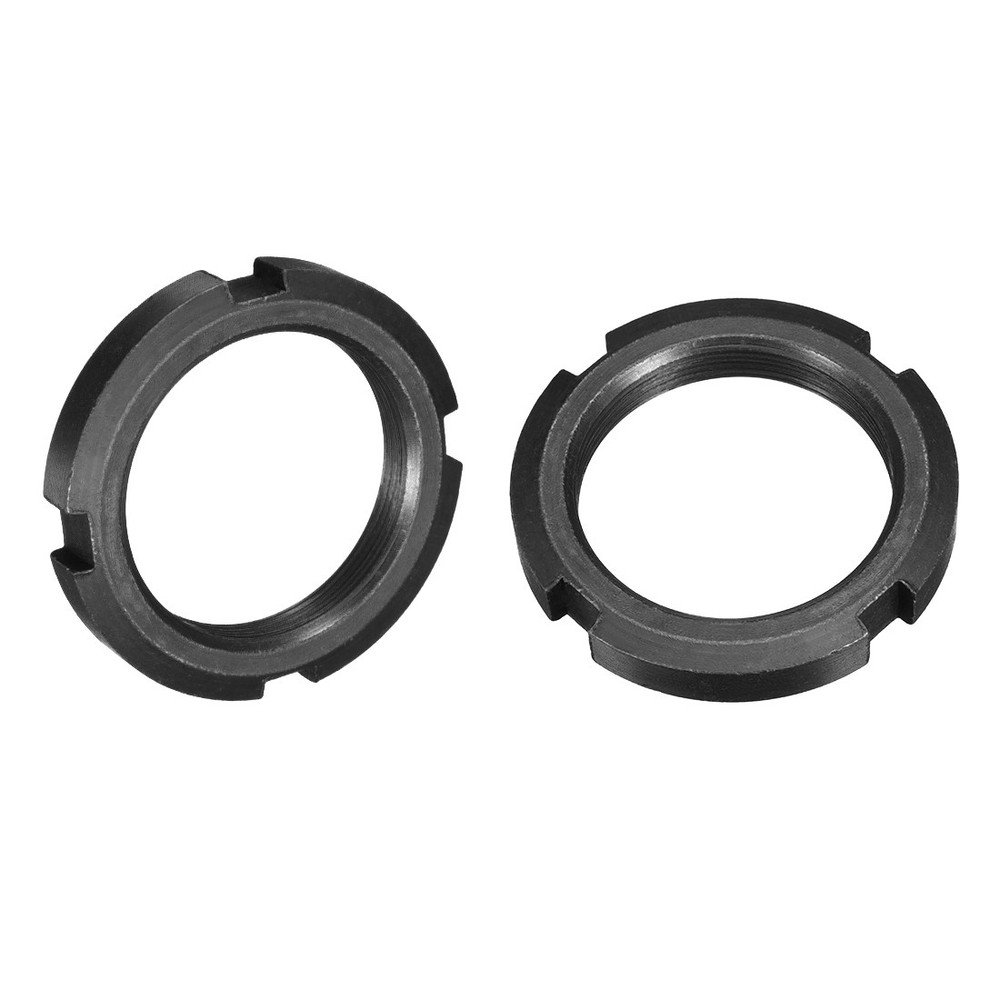 M50x1.5mm Fixing Four Slots Grooved Round Nut, 2pcs