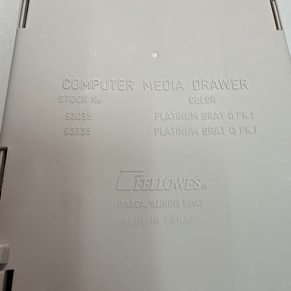 Vintage Fellowes 93035 Computer Media Drawer 3.5" 3 1/2" Floppy Disk Stackable