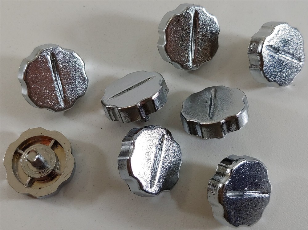 Lot of 8 Workman KN5PC Radio OEM Plastic Chrome 5mm Thread Replacement Knobs