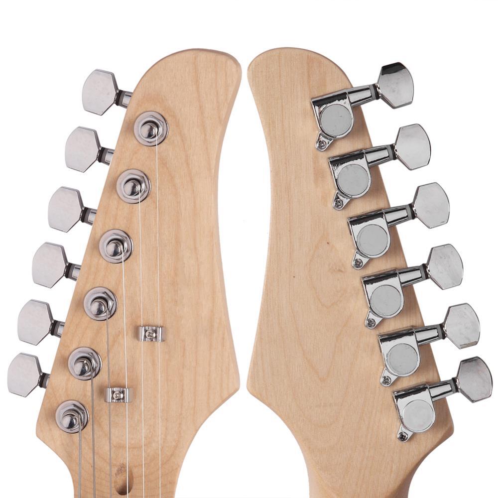 Solid Body Full-Size 39 Inch Electric Guitar Beginner Starter Bag Cable White