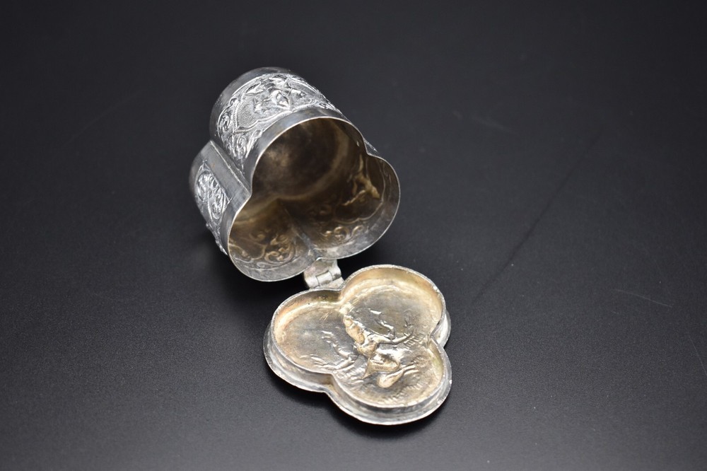 Antique 19th Century Solid Silver Burmese Snuff Box