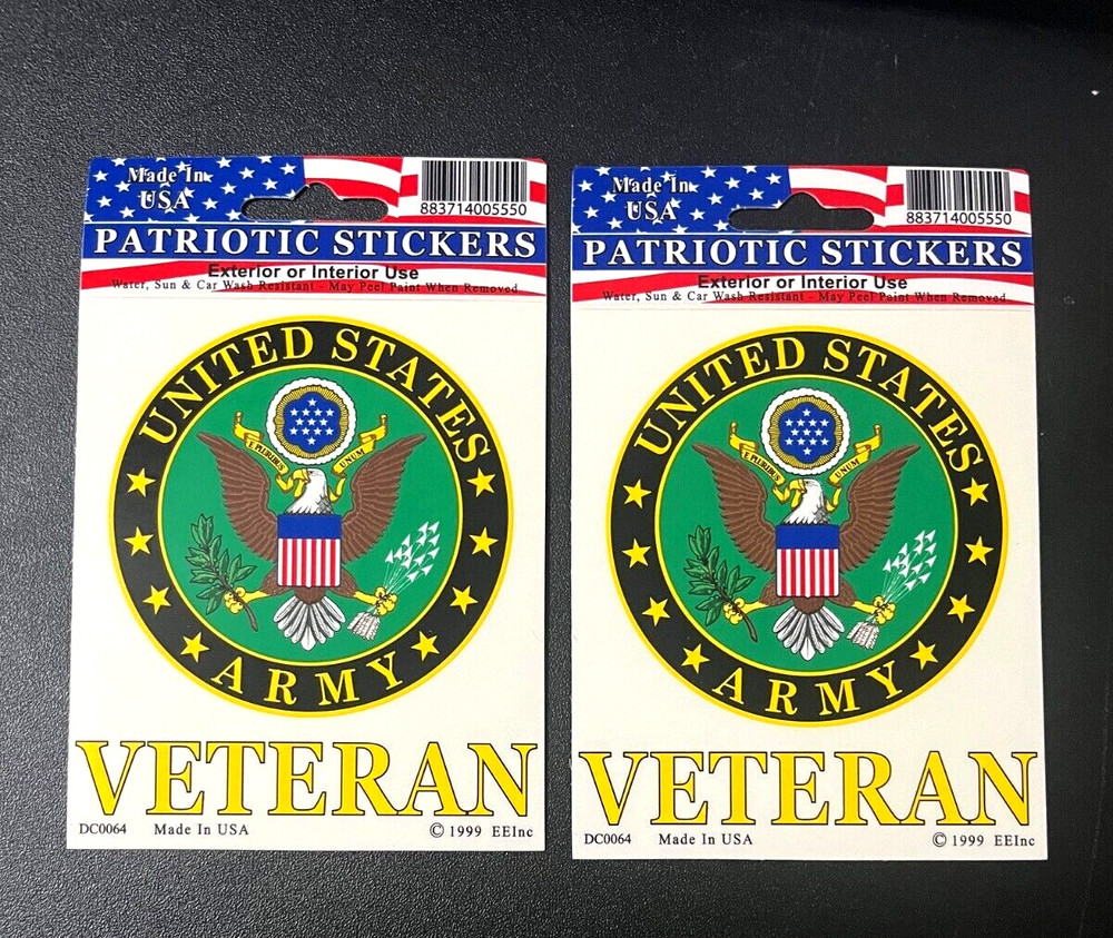 TWO (2) U.S. ARMY VETERAN DECALS (DC-1)