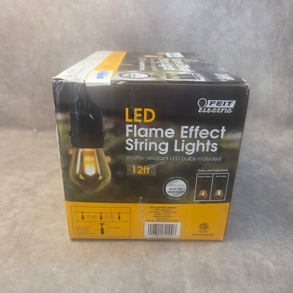 Feit Electric 12ft LED Flame Effect String Lights Dual Mode Outdoor SL12-6/FLAME