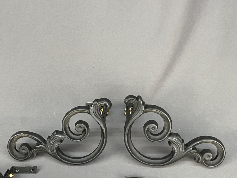 6 (3 Pairs) Cast Iron Scroll 7 3/4" Adjustable Drape Curtain Tie Hold Backs