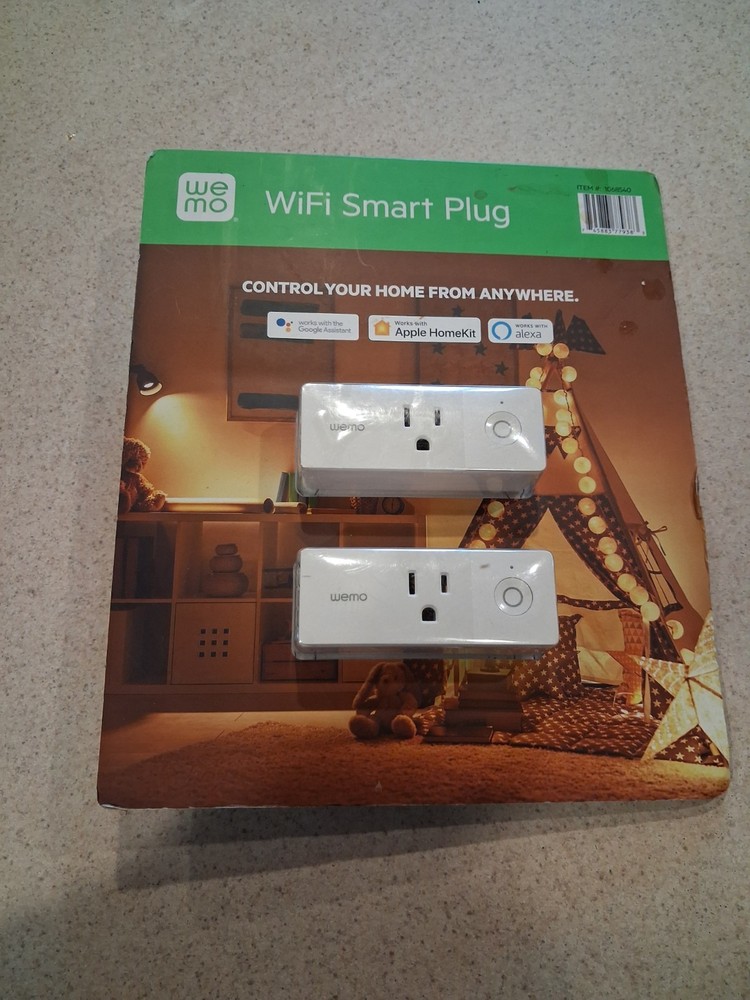 WeMo WiFi Smart Plug 2-Pack, Google Assistant, Apple HomeKit, Alexa, F7C063