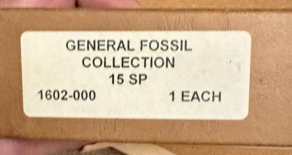 Authentic General Fossil Collection - 15 Specimens in Case w/Chart Geoscience