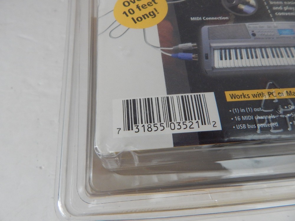 Turtle Beach USB Midi Interface Cable for Keyboard 10 FT New