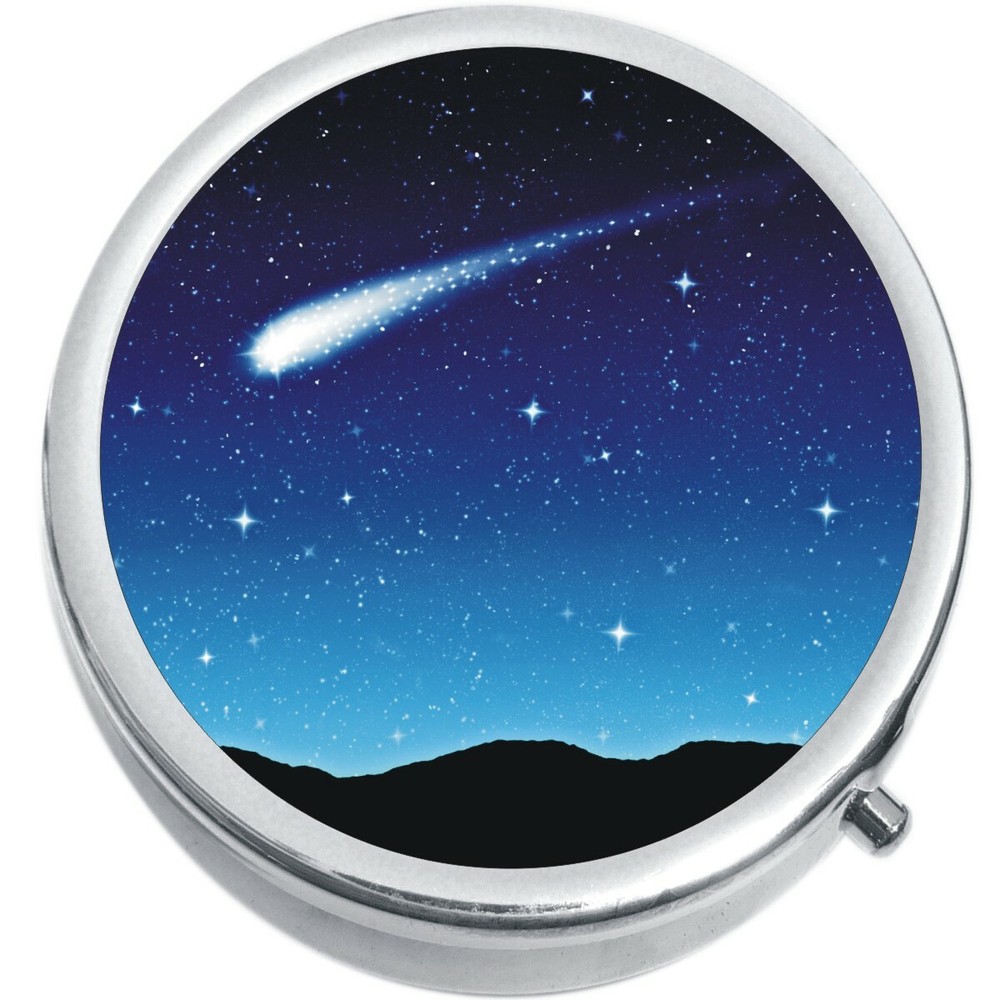 Night Sky Comet Medicine Vitamin Compact Pill Box