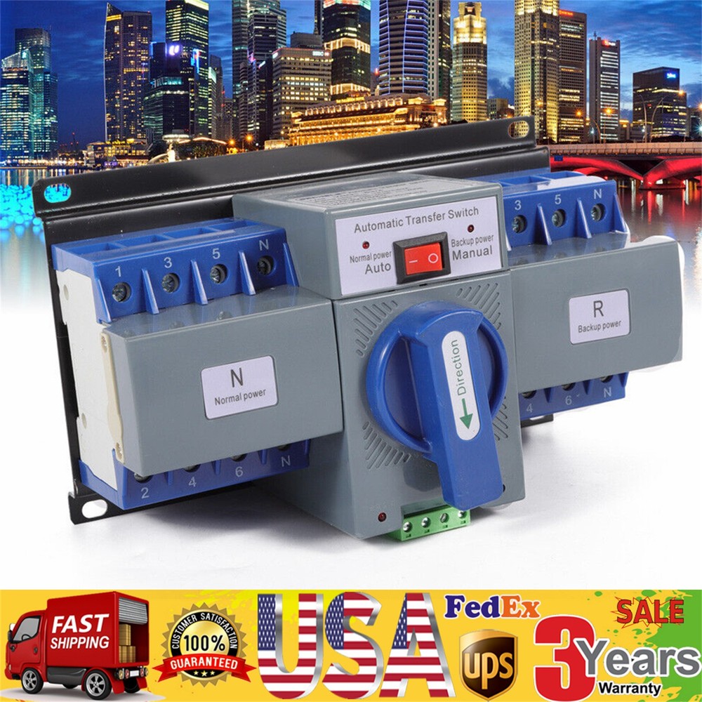 Dual Power Automatic Transfer Switch kit 63 A 4P ATS Generator Changeover Switch