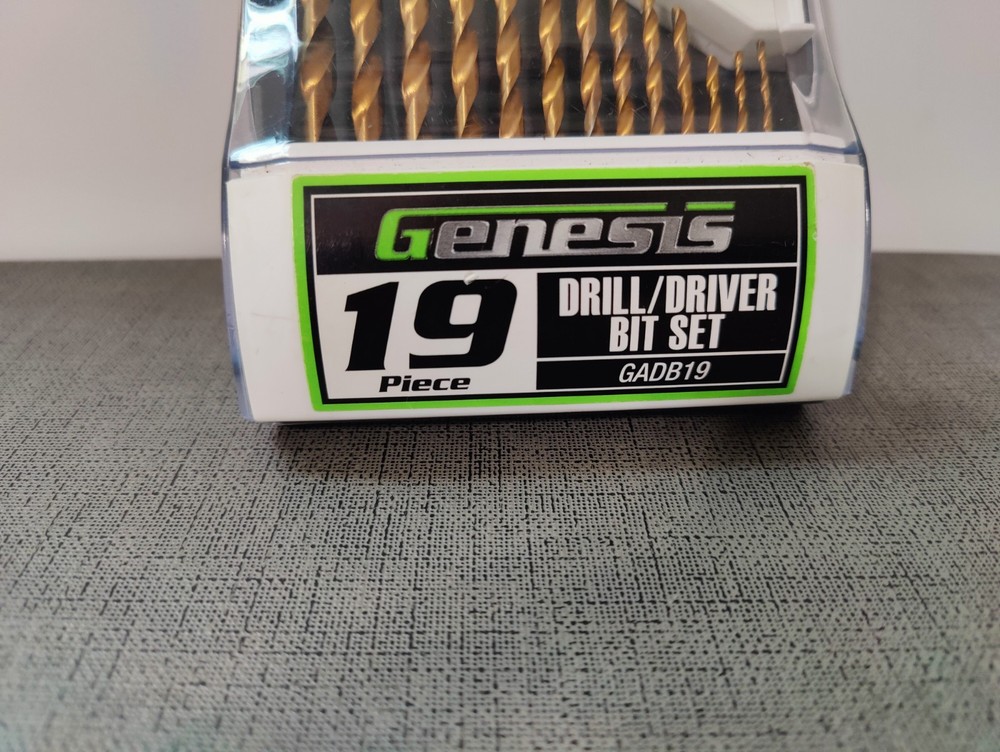 Drill/Driver Bit Set 19 Piece Genesis Gadb19-Titanium Coated Drill Bits-New