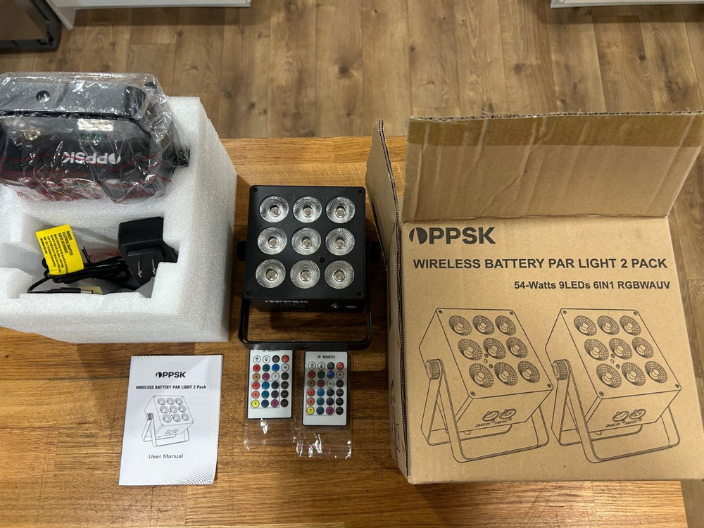 New PPSK Wireless Battery Par Light 2-pack Wireless Rechargeable Strobe Party