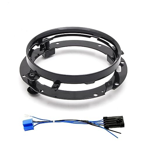 7 Inch Round Headlight Ring Mounting Bracket with LED Headlight 7 inch Black