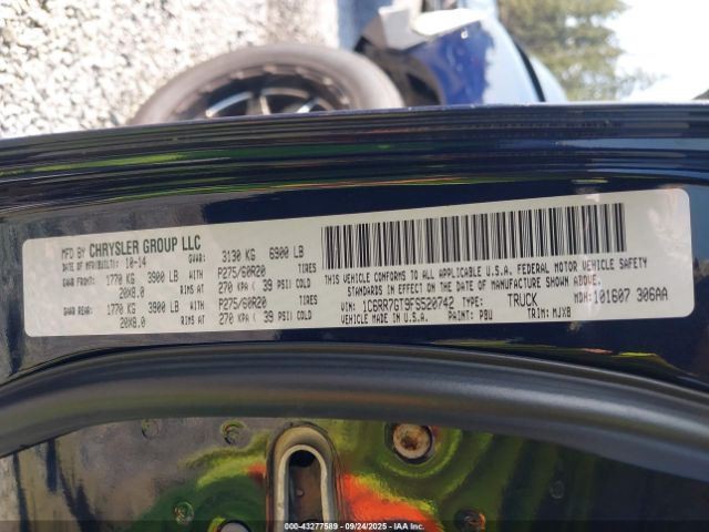 RIGHT REAR DOOR WINDOW REGULATOR OEM 2012 DODGE RAM1500
